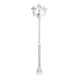 Lampadaire Extérieur 3 Têtes 3x60W E27 Fonte Blanc LOAN