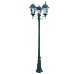 Lampadaire 3 Têtes 6 Faces Vert - INITIALIS