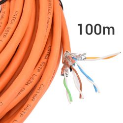 Cable Réseau Informatique Catégorie 6 SSTP 4 paires - Bande Passante 500 MHz - longueur 100m