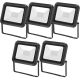 Lot de 5 Projecteurs LED Extérieur Extra Plat 100W CREALYS