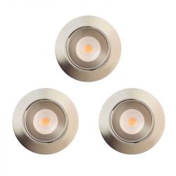 Lot de 3 Spots à encastrer Orientables Variables 7W LED COB Aluminium brossé CREALYS