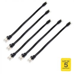 Lot de 5 Cordons Plats RJ45 cat6 30cm NALTO