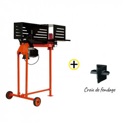 Pack Fendeur de Bûches Electrique 6T 2200W + Support pour Fendeur + Croix de Fendage